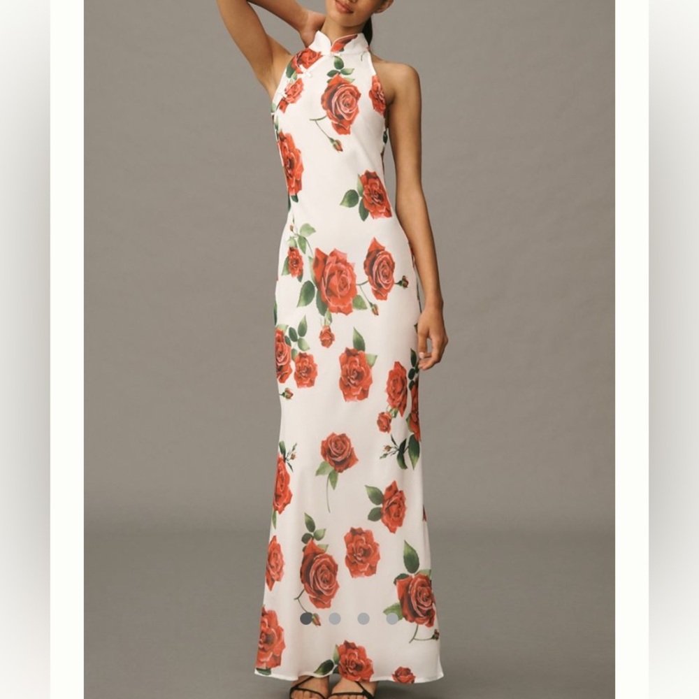 Sau Lee Gladys Floral Halter Maxi Dress